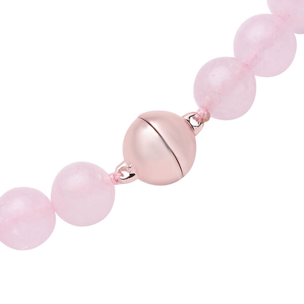 Rosenquarz und rosa Kristall-Halskette, 49,5 cm - 228,50 ct. image number 6