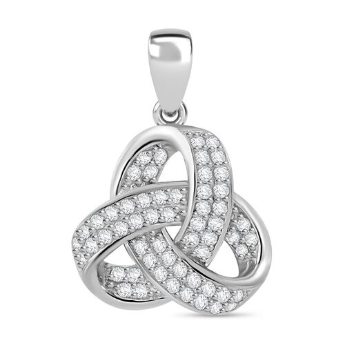LUSTRO STELLA - Weißer Zirkonia Anhänger 925 Silber rhodiniert image number 0
