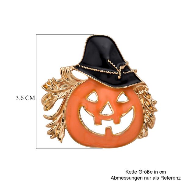 Emaillierte Kürbis-Brosche, ca. 4,50g, silberfarben image number 5