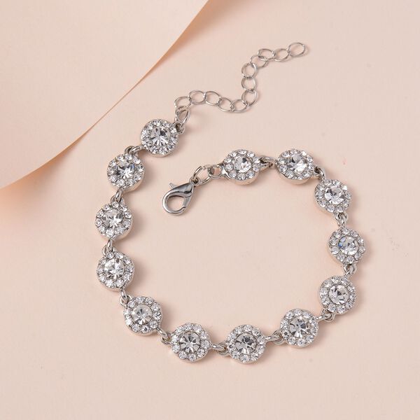 Wei&szlig;er Kristall Armband ca. 19 cm image number 2