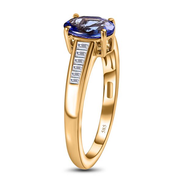 AAA Tansanit und Diamant Ring - 1,54 ct. image number 5