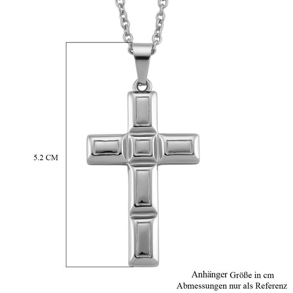 Kreuz Anh&auml;nger mit Kette, Reiner Edelstahl, ca. 50 cm, Silberfarben image number 6