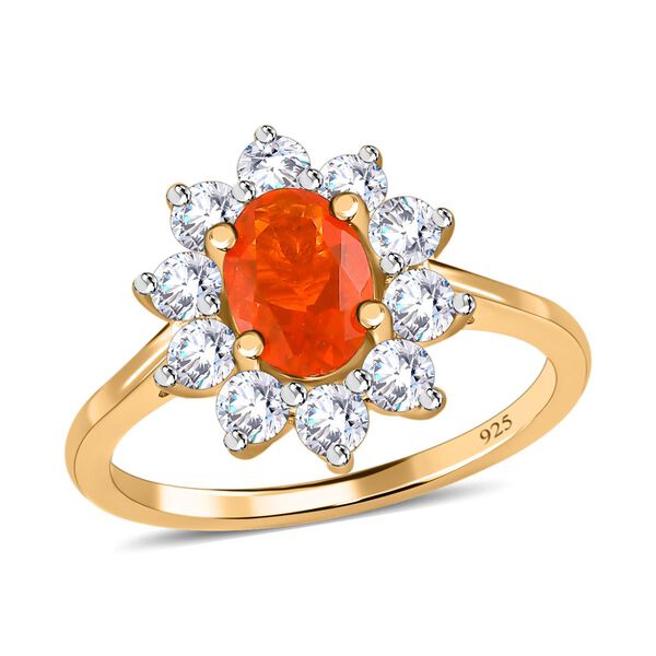 Purpurroter Feueropal und Zirkon-Ring - 1,47 ct. image number 4