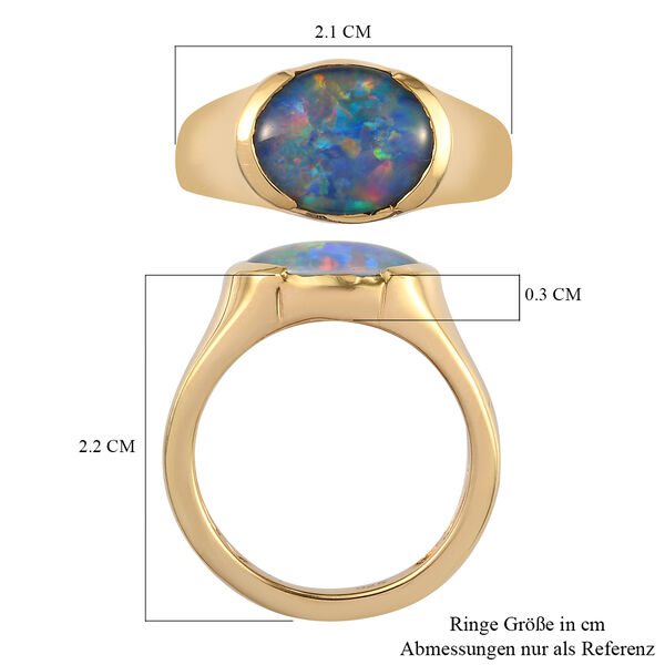 Boulder Opal Triplett Ring 925 Silber vergoldet  ca. 2,11 ct image number 5