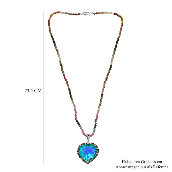 D'Joy Pfau Quarz Triplette, Mehrfarbig-Turmalin Schmuckset ca. 50 cm 925 Silber rhodiniert ca. 83,86 ct. image number 6