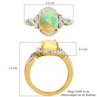 Natürlicher Äthiopischer Opal und Zirkon Halo Ring 925 Silber Gelbgold Vermeil image number 6