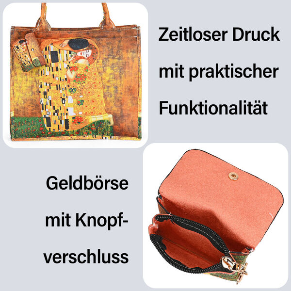 2er Set Shopper und Geldb&ouml;rse - Der Kuss Gem&auml;lde image number 3