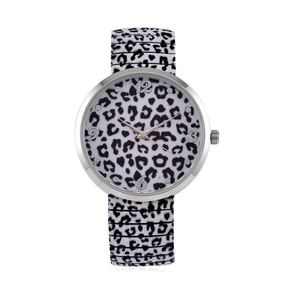 STRADA - Japanisches Uhrwerk, Flexible Uhr, Leopardenfellmuster