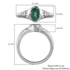Kagem Sambischer Smaragd, Weißer Zirkon Ring 925 Silber platiniert (Größe 17.00) ca. 0.82 ct image number 6