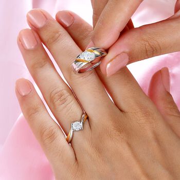 2er-Set- Moissanit Ringe - 0,90 ct.