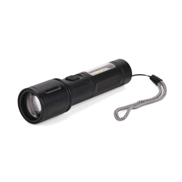 LIVMORE 6 in 1 LED-Taschenlampen aus Metall mit SOS Funktion, wiederaufladbar, 14x3,5 cm, Schwarz image number 4