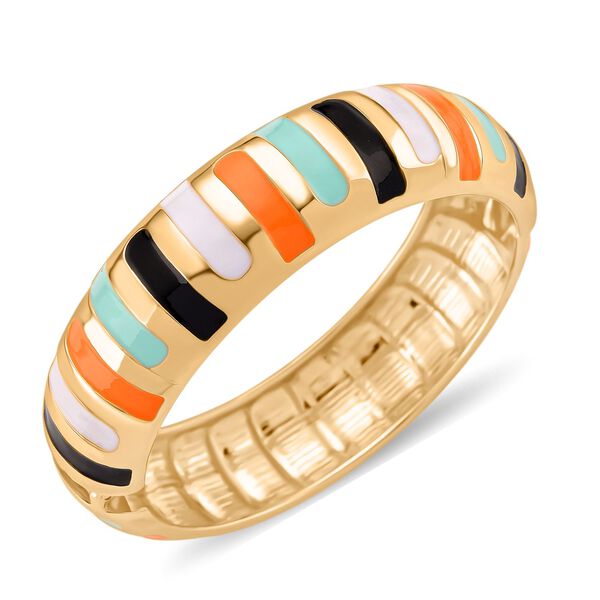 Emaille-Armreif im Streifen-Design, Mehrfarbig, ca. 18,5 cm, ca. 43 g image number 4