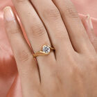 LUSTRO STELLA Hergestellt mit ZIRKONIA Solitär Ring 925 Silber 585 Vergoldet (Größe 21.00) ca. 1,63 ct image number 2