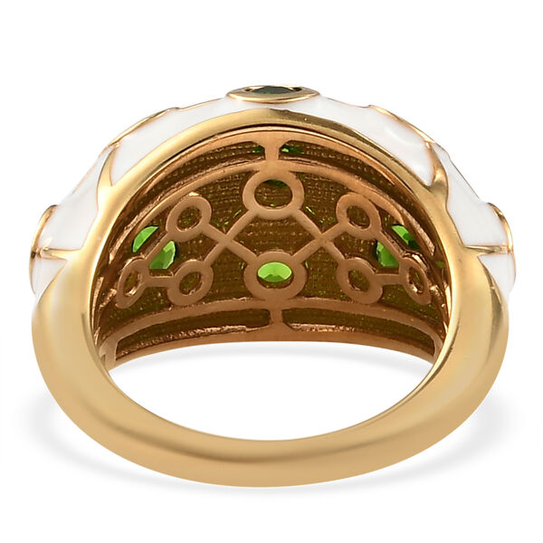 Nat&uuml;rlicher Chromdiopsid Ring 925 Silber vergoldet  ca. 0,61 ct image number 7