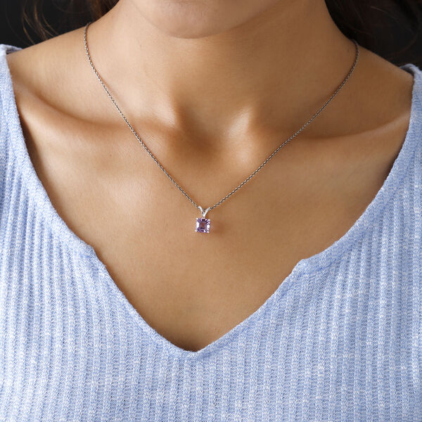 Asscher schliff Rose de France Amethyst Anh&auml;nger 925 Silber ca. 1,68 ct image number 3