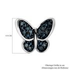 Blaue Diamant-Schmetterling-Ohrstecker, 925 Silber platiniert, 0,20 ct. image number 4