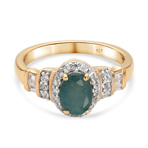 Grandidierit und Zirkon Ring 925 Silber vergoldet  ca. 1,21 ct image number 0
