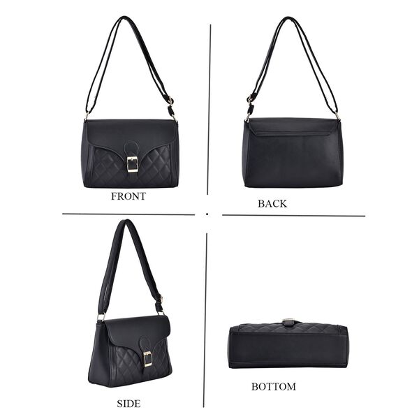 Umh&auml;ngetasche aus Kunstleder, 27x9,3x18cm, Schwarz image number 4