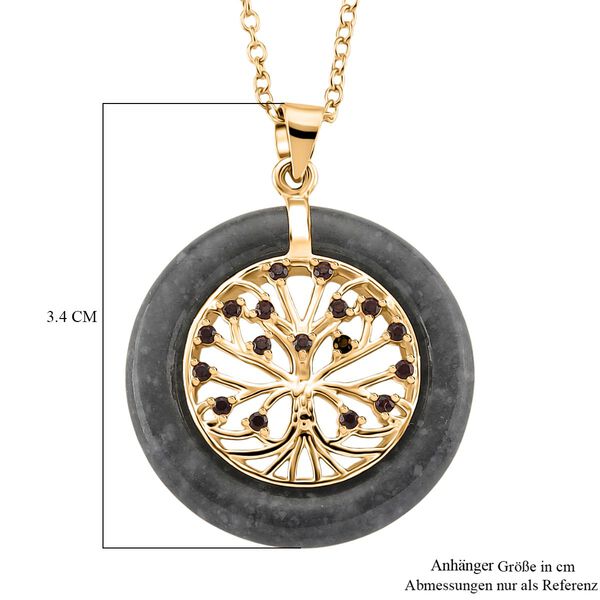 D'Joy nat&uuml;rlicher Olmek Jadeit und roter Granat Anh&auml;nger mit 50cm Kette - 6 ct. image number 6