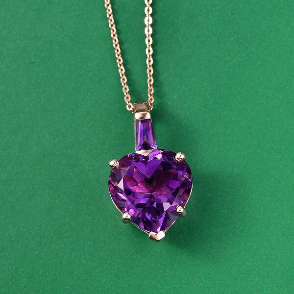 GP Amore Kollektion- AA Rose De France Amethyst, afrikanisches Amethyst und blaues Saphir Schmuckset image number 2