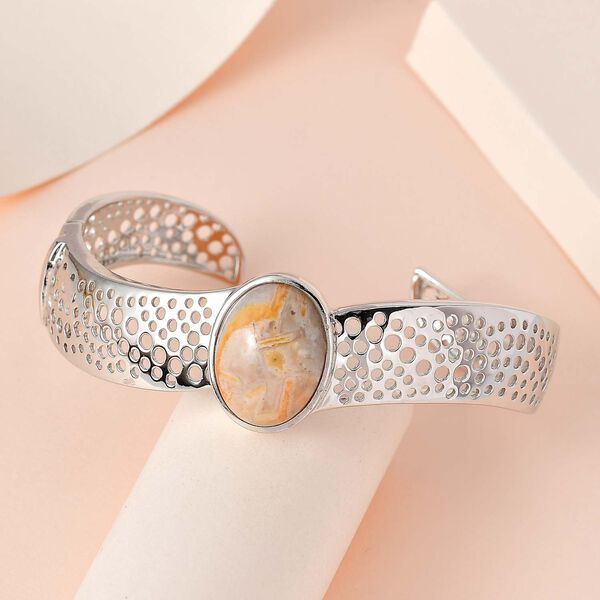 Spitze-Achat Designer Armreif ca. 19 cm, platiniert ca. 15.11 ct image number 1