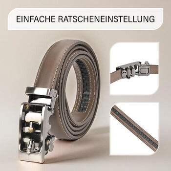 Automatik-Schnallen Lederg&uuml;rtel, Taupe