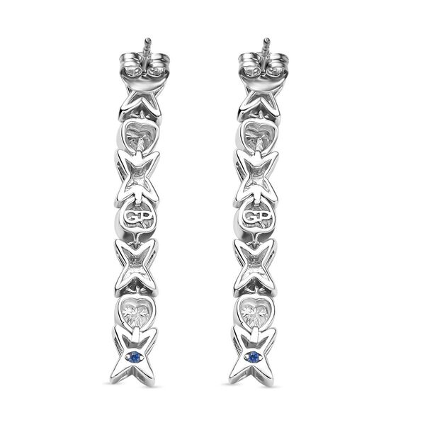 GP Amore Kollektion - Moissanit, Kanchanaburi Blauer Saphir Ohrringe 925 Silber Rhodiniert und 750 Gelbgold Vermeil ca. 1.53 ct image number 4