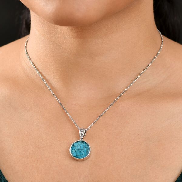 Sleeping Beauty Matrix Türkis Anhänger mit 50cm Kette und Ohrringe image number 3