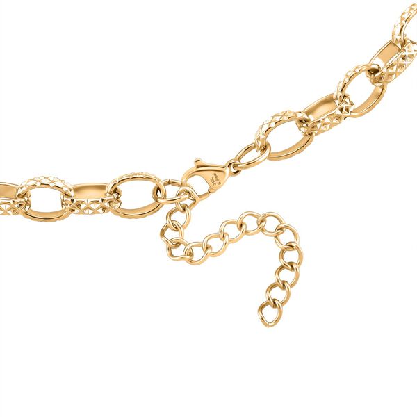Doppelreihige Halskette mit ovalen Gliedern, Edelstahl, ca. 50 cm, Goldfarben image number 7