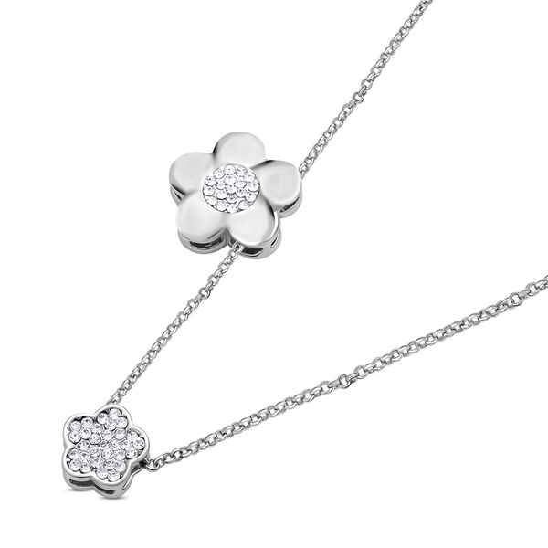 Wei&szlig;e Kristall-Halskette in Silberton, 50 cm - 0,50 ct. image number 3