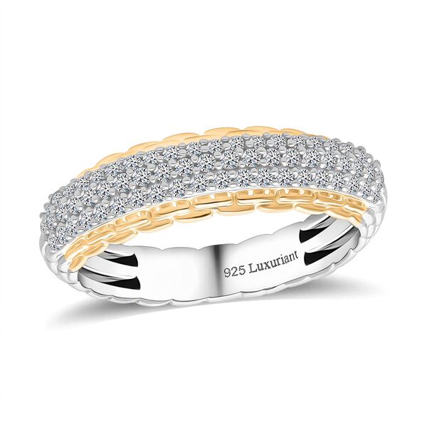 LUXURIANT DIAMOND - Lab Grown Diamant SI-GH Ring 925 Silber Rhodiniert und 750 Gelbgold Vermeil (Gr&ouml;&szlig;e 18.00) ca. 0,55 ct image number 3