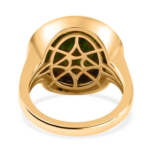 Lab Grown - Schwarzer Opal Ring, 925 Silber Gelbgold Vermeil (Gr&ouml;&szlig;e 19.00) ca. 4.50 ct image number 6