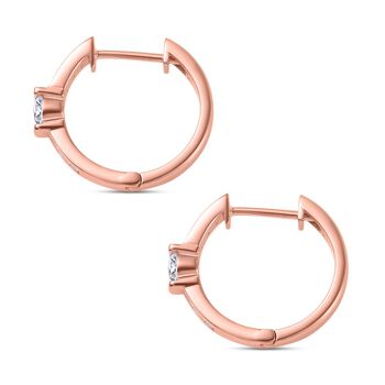 Moissanit Ohrringe, 925 Silber Ros&eacute;gold Vermeil - 0,81 ct.