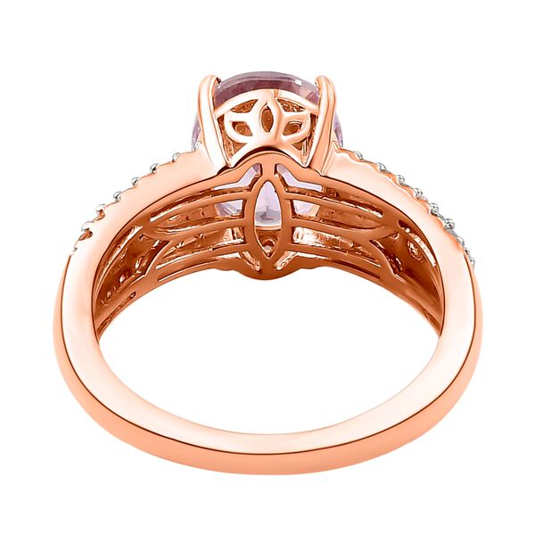 AA Martha Rocha Kunzit und weißer Zirkon-Ring in 925 Silber mit Roségold Vermeil image number 6