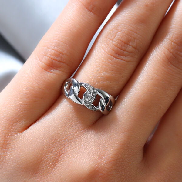 Diamant Ring 925 Silber platiniert  ca. 0,05 ct image number 3