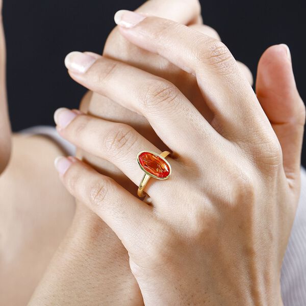 Padparadscha Triplett Quarz Ring - 3,50 ct. image number 3