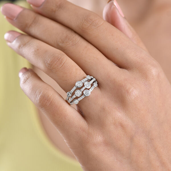 LUXURIANT DIAMOND - Lab Grown Diamant SI-GH SGL zertifiziert Ring 925 Silber rhodiniert (Gr&ouml;&szlig;e 20.00) ca. 1.00 ct image number 2