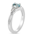 Kambodschanischer, blauer und weißer Zirkon Ring in Silber, 0,77 ct. image number 4
