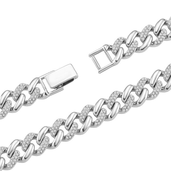 Designer inspiriert- Weißer Kristall Panzer Halskette ca. 50 cm Standard image number 4