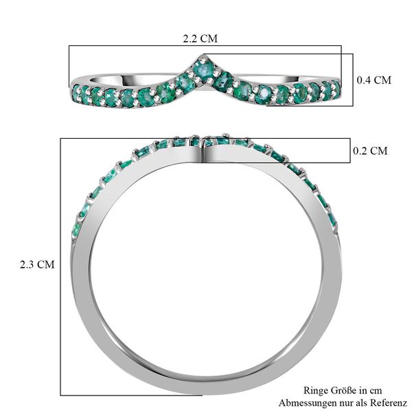 AAA Kagem Sambischer Smaragd Ringe 925 Silber rhodiniert (Größe 20.00) ca. 0.26 ct image number 4
