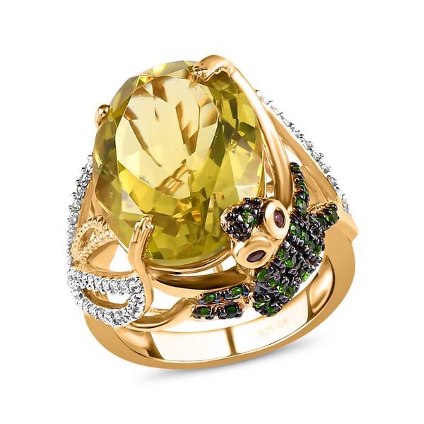 GP Italian Garden Kollektion - Ouro Verde-Quarz, Rhodolith Granat und Multi-Edelstein-Ring - 14,88 ct. image number 4