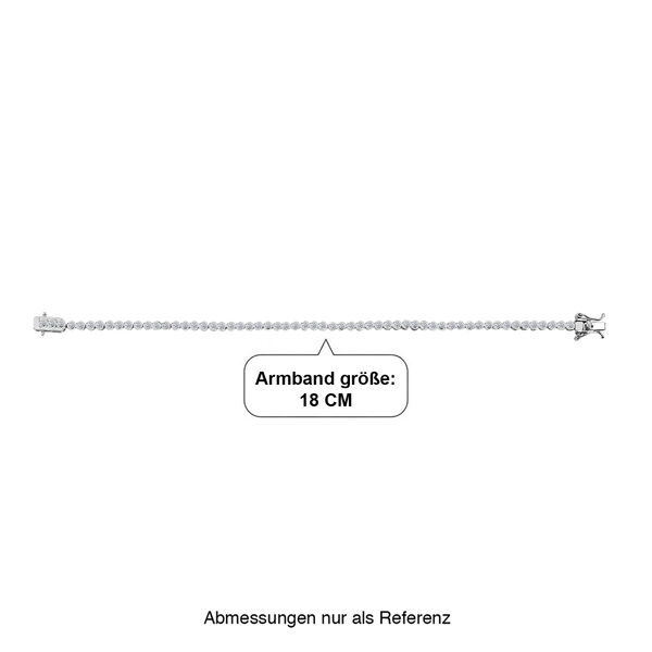 LUXURIANT DIAMOND - Lab Grown Diamant SI-GH SGL zertifiziert  Armband ca. 19 cm 925 Silber Rhodiniert (10-15 Werktage Lieferzeit) ca. 2.00 ct image number 4