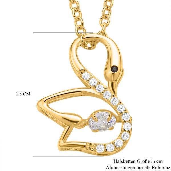 Weißer und schwarzer Zirkonia-Anhänger mit Kette - 0,61 ct. image number 7