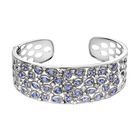 Tansanit Armreif, ca. 19 cm, 925 Silber platiniert, ca. 6.56 ct