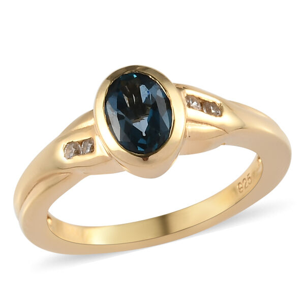 London Blau Topas und Zirkon Ring, ca. 1,11 ct image number 4