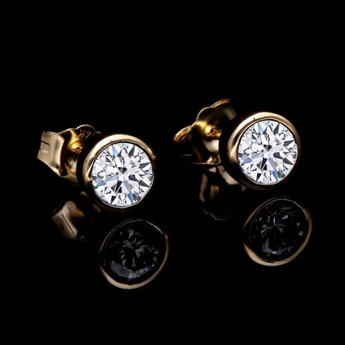 LUXURIANT DIAMOND- IGI zertifizierte VS-GH Labor Diamant Ohrstecker in 585 Gelbgold - 1 ct. image number 2