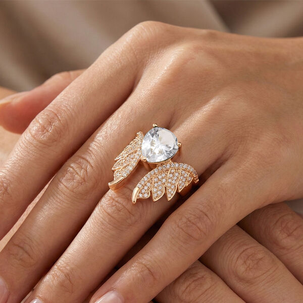 Wei&szlig;er Zirkonia Engelsfl&uuml;gel-Ring image number 3