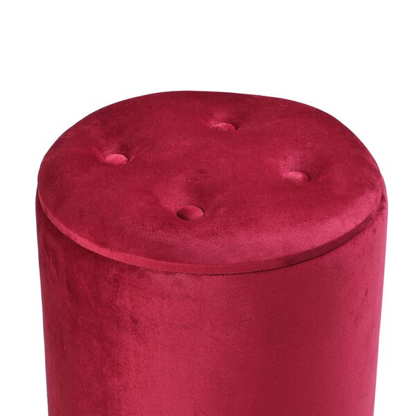 2er Set Samt Holz Akzenthocker, burgunder image number 4