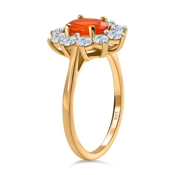 Purpurroter Feueropal und Zirkon-Ring - 1,47 ct. image number 5