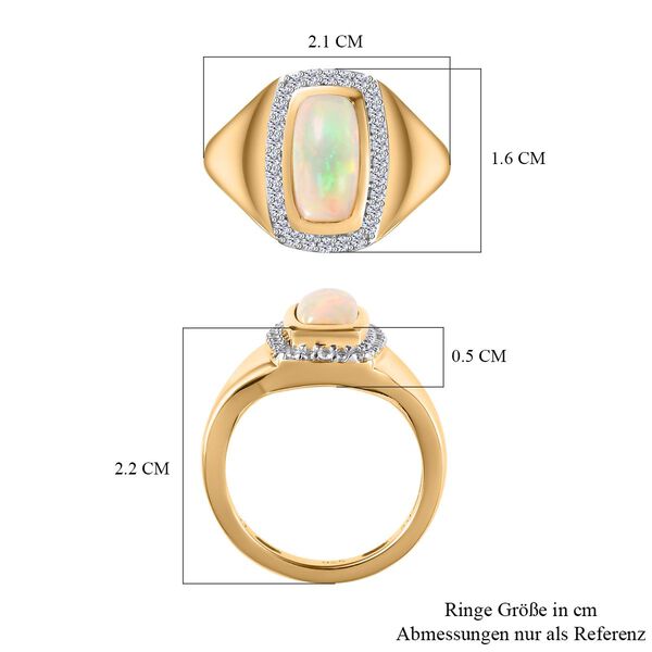 Natürlicher, äthiopischer Welo Opal und Zirkon-Ring - 1,31 ct. image number 7